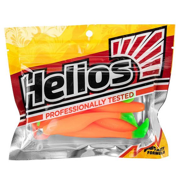 Виброхвост Vigor 3,75&#39;/9.5 см Orange &amp; Green 7шт. (HS-6-025) Helios
