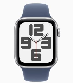 Apple Watch SE 2024 GPS 44mm Silver Aluminum Case with Sport Band Denim (Спортивный ремешок цвета Джинсовый) (M/L, 160–210 mm) MXER3