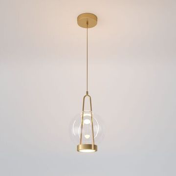 Подвесной светодиодный светильник со стеклянным плафоном 15W 3000К 50267/1 LED латунь a069344 Frasco Eurosvet