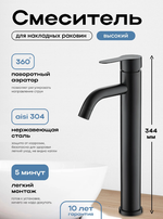 Смеситель для раковины CULTO FERRO BLACK черный