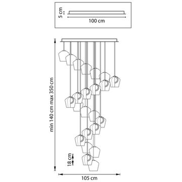 Люстра подвесная 168W 3000K 796289 кофейный/коньячный/зеленый/голубой/ пепельный/ прозрачный Caramello Lightstar