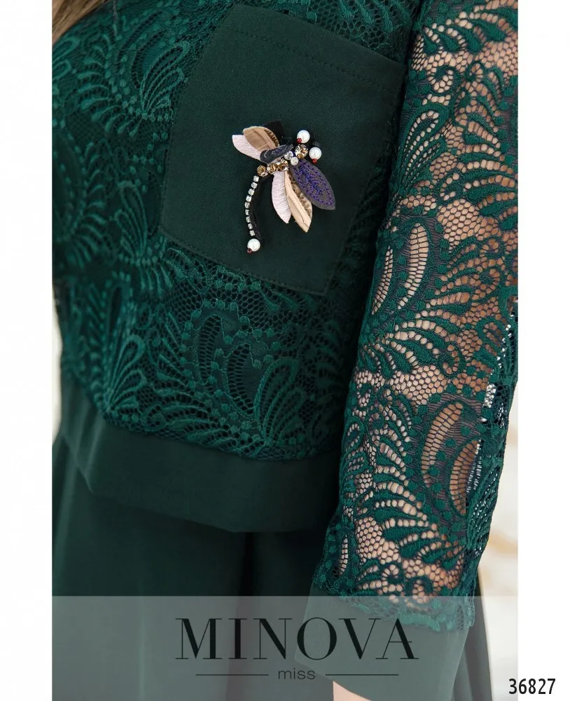 Платье 8619-темно-зеленый Minova
