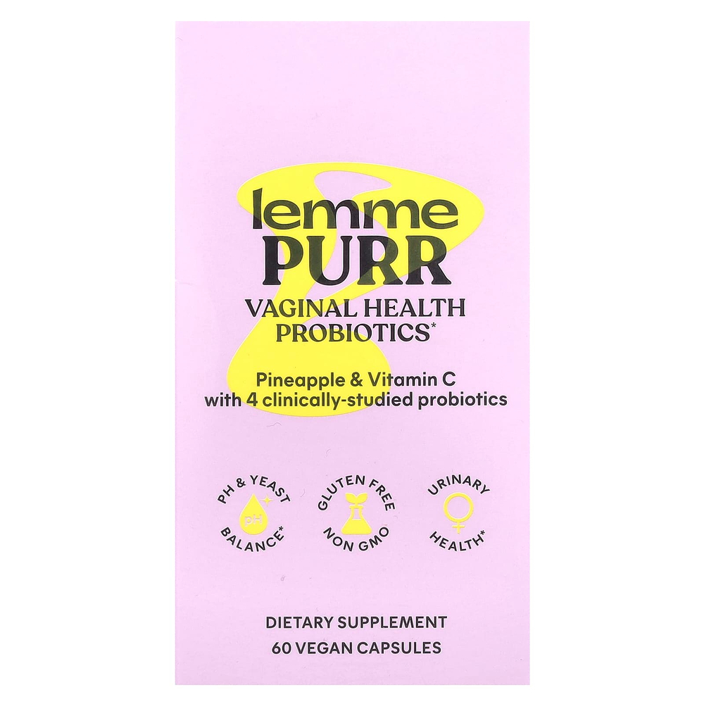 Lemme, Purr, пробиотики для здоровья влагалища, 60 веганских капсул