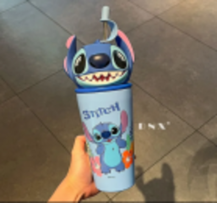 Стакан "Стич" "Лотсо"  с головой на крышке (1,3)15