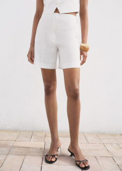 Прямые шорты изо льна со средней посадкой