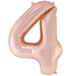 Шар фольгированный Цифра 4 113 см (Розовое Золото)