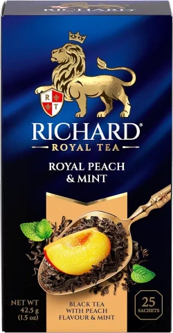 Richard Royal Peach & Mint Чай с персиком и мятой, 25×1,7г. Ричард