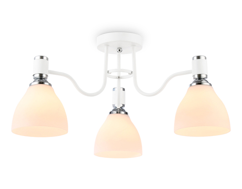 Светильник потолочный TR303302/3 WH/CH/FR белый/хром/белый матовый E27*3 max 60W D600*270