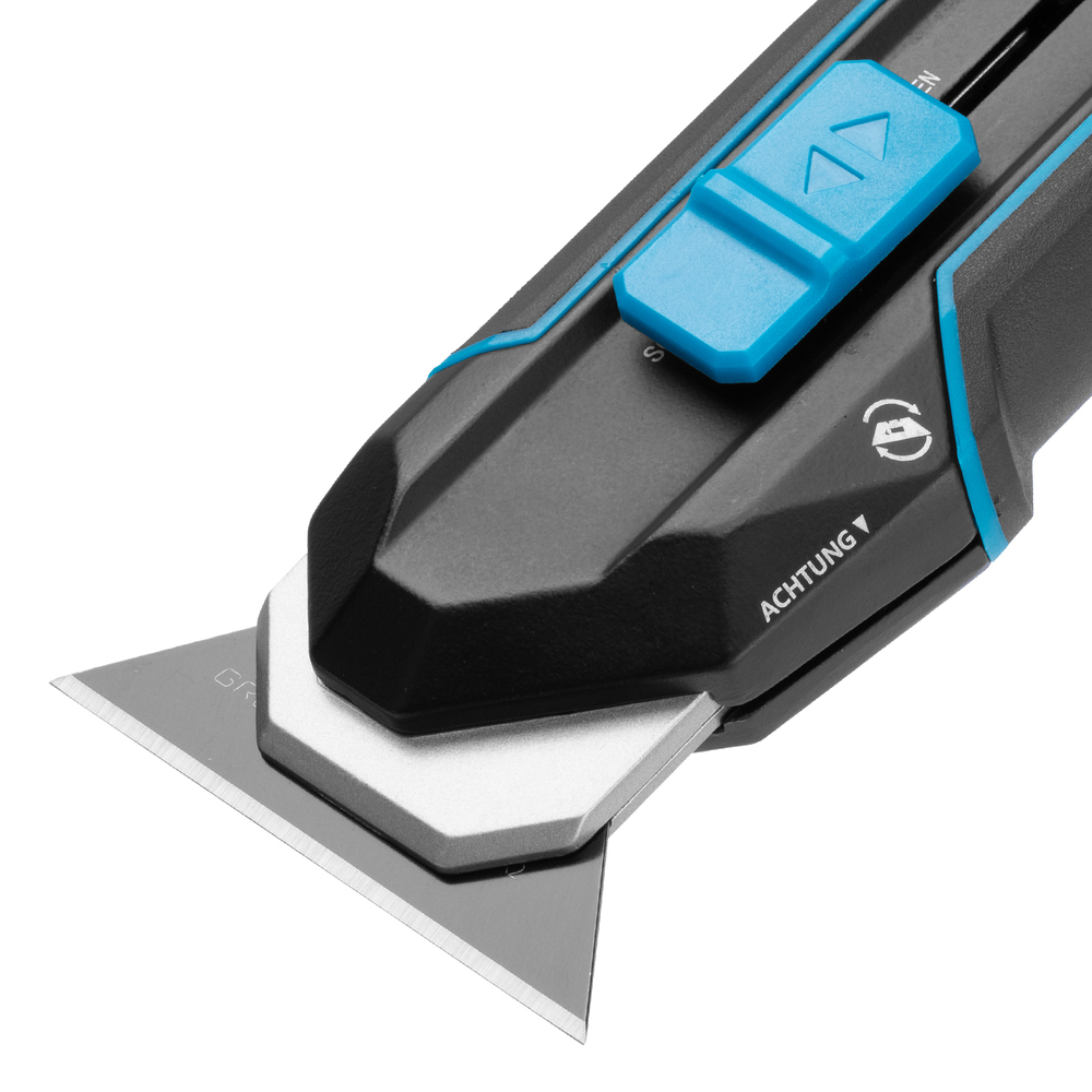 Нож-скребок выдвижной, 19мм, сменное лезвие, SK2, 5 запас. лезвий, алюмин. корпус GROSS 78890