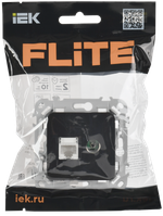 FLITE Розетка 2-местная RJ45/TV категория 5Е UTP РКТВ5е-2-0-ФлЧ черный IEK