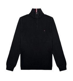 Свитер Tommy Hilfiger Solid Logo Quater-Zip Black