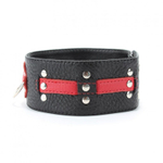 Чёрно-красный ошейник с клёпками