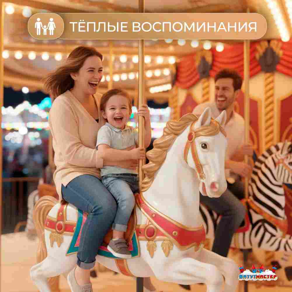 Электрическая свадебная карусель «Шарм» с LED-подсветкой, 16 мест