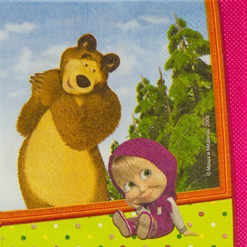 Салфетки "Маша и Медведь" 33 см, 12 шт