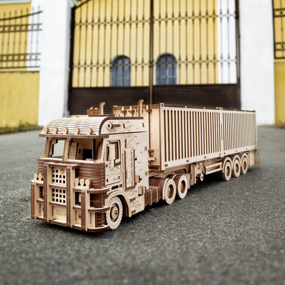 Прицеп Контейнер для тягача Король дорог от EWA Купить деревянный конструктор, сборная модель