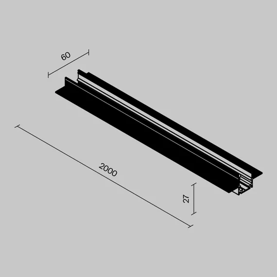 Профиль 2м Exility IP встраиваемый черный Outdoor o-tr002ed-p-b2m