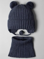 Шапка с завязками и снуд детская, осень