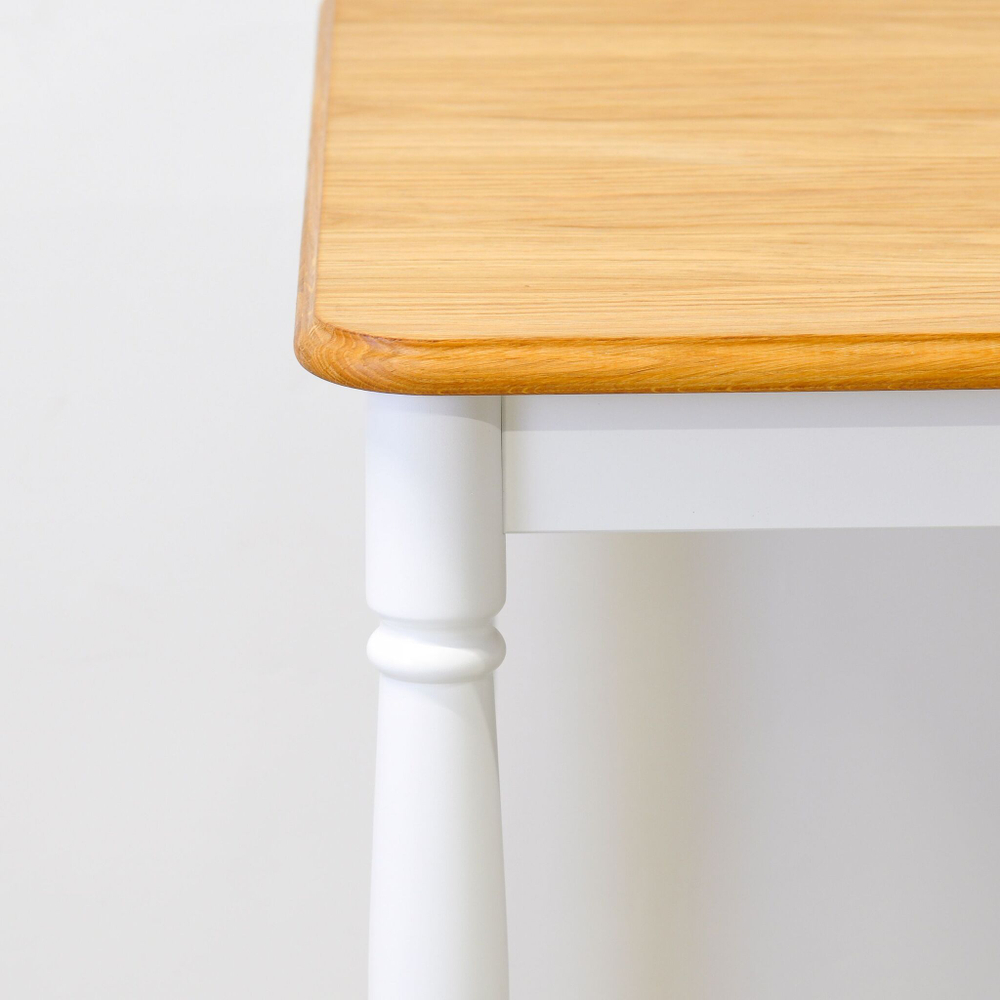 Стол обеденный 130х80 см из массива березы, белый