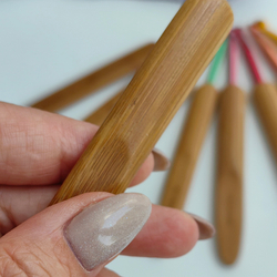 Набор крючков для вязания, с бамбуковыми ручками, d = 2-6 мм, 13,5 см, 9 шт