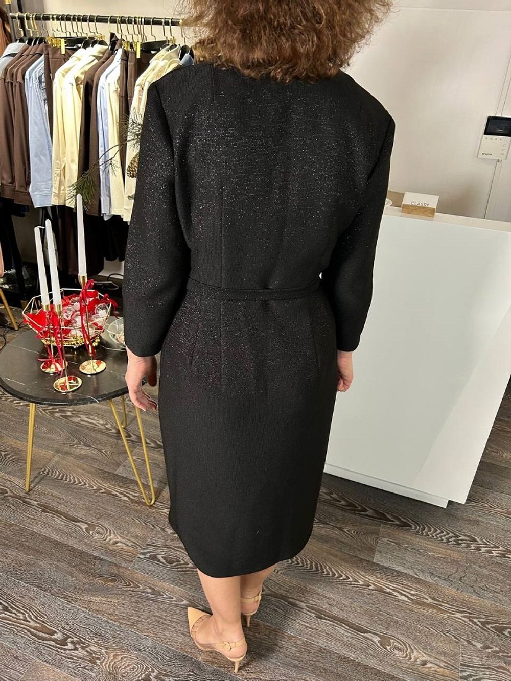 Платье на запах с люрексом