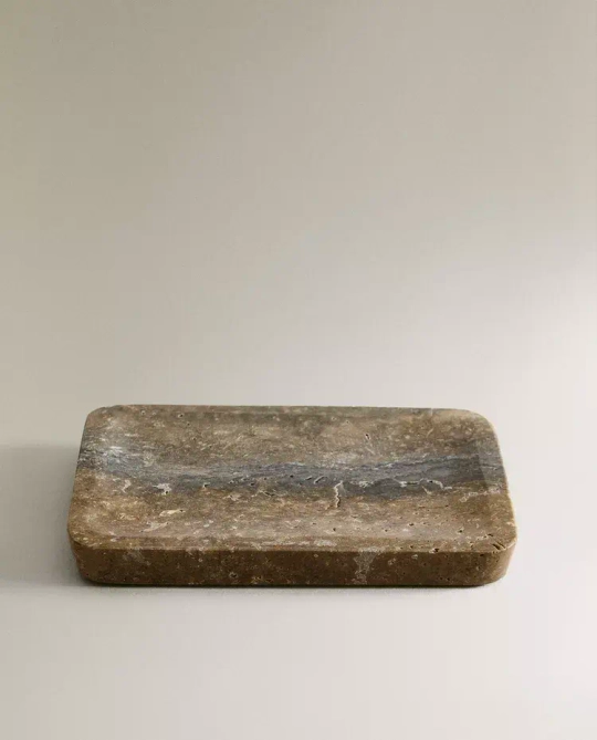 ZARA HOME МЫЛЬНИЦА ДЛЯ ВАННОЙ ИЗ МРАМОРА, РАЗНОЦВЕТНЫЙ