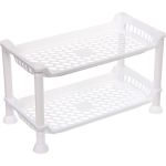 Этажерка настольная универсальная «БИСКОТТИ», цвет белый, две секции, 17.5*34*20см