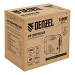 Компрессор воздушный DL1300, 10 бар, 1,3 кВт 180 л/мин 5 л, с набором аксессуаров Denzel