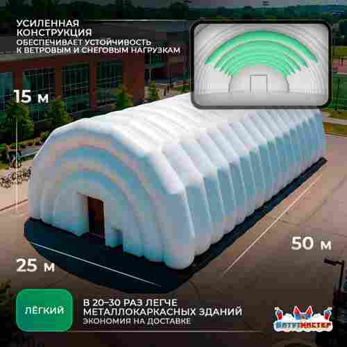 Надувной ангар для футбола «Прорыв», 50×25×15 м