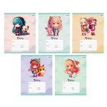 Тетрадь А5 18л клетка "Девочки" (Эксмо)