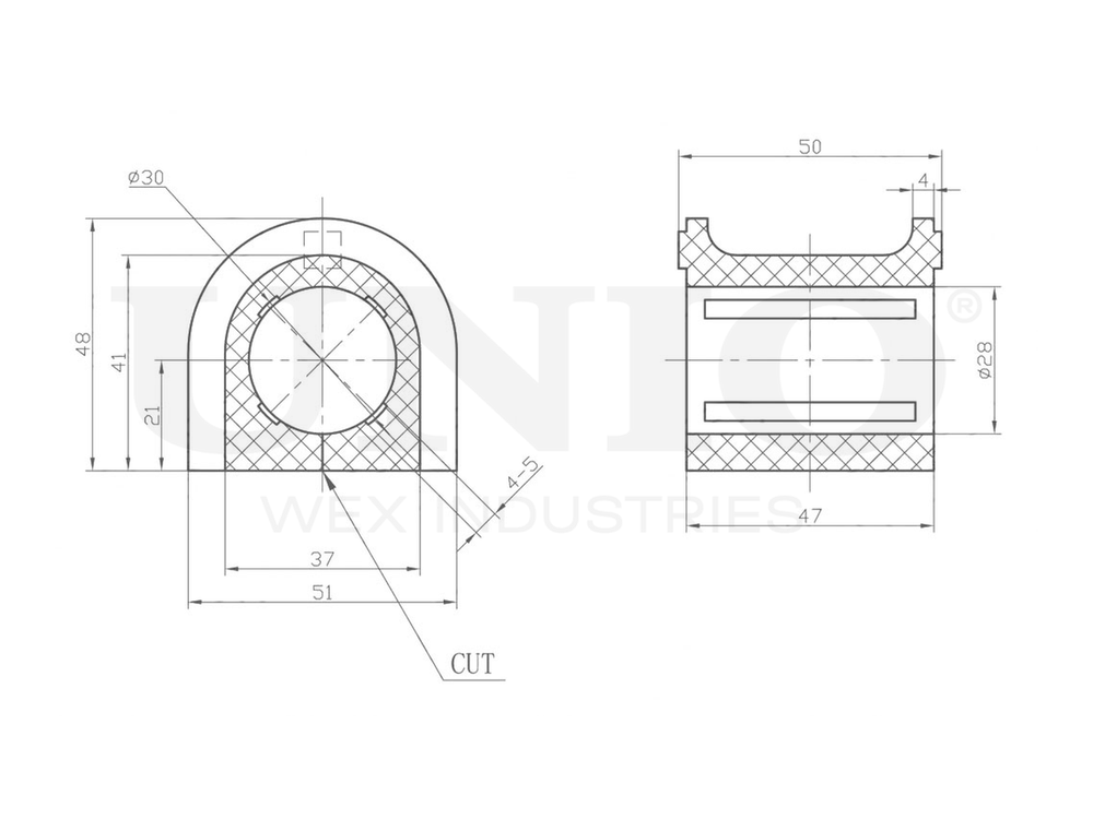 Втулка переднего стабилизатора UNIO RMP-10239