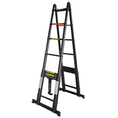 Лестница-стремянка телескопическая алюм. бытовая 4+4м (10+10 ступ.) RockForce RF-UP400-M