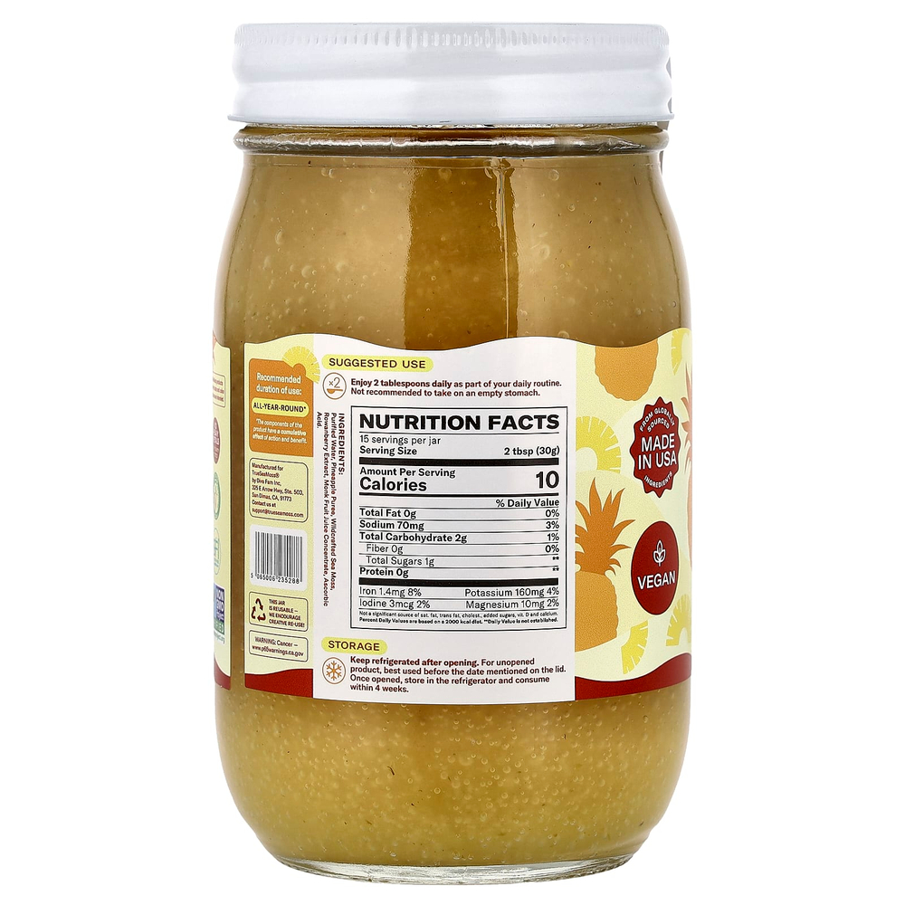 True Sea Moss, гель с суперфудами из морского мха, ананас, 473 мл (16 жидк. унций)