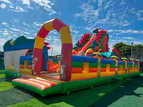 Коммерческий надувной батут «Змей Горыныч» с механизированной головой 14*8*7 м
