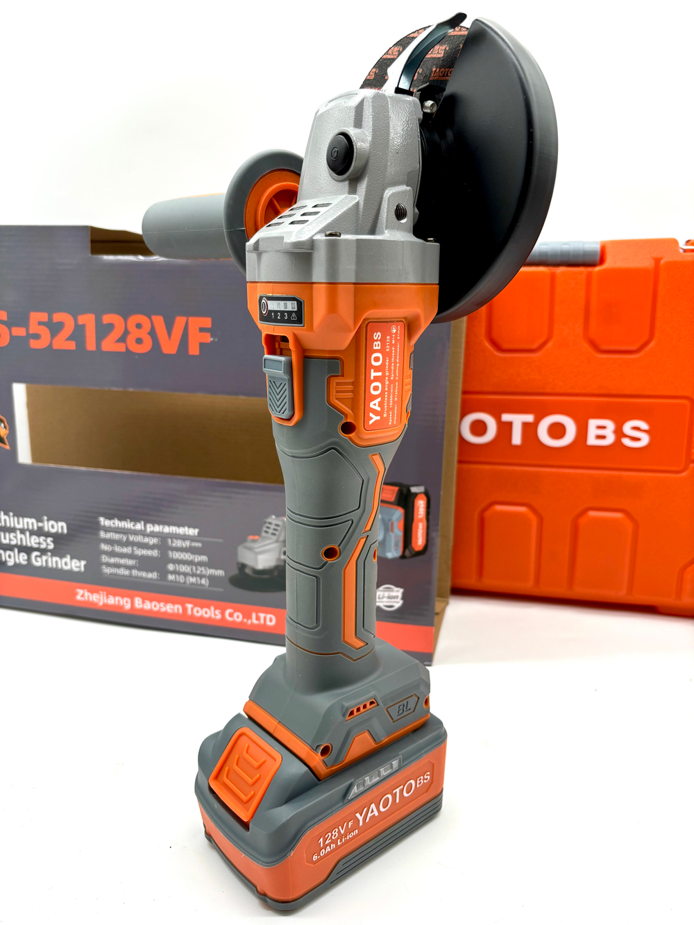 Болгарка Yaoto BS52128, бесщёточная, 2 аккумулятора, 6Ач в кейсе