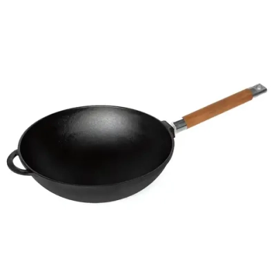 Сковорода WOK чугунная с ручкой 24см, Гардарика