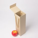 Коробка с откидной крышкой 9х33х9, бежевый, дизайнерская бумага, витой шнур