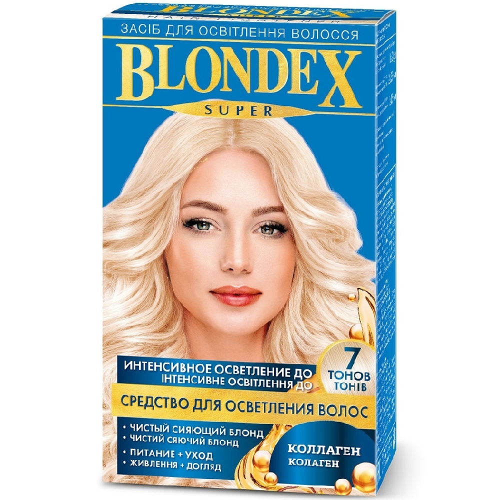 Blondex super средство для интенсивного осветления волос коллаген
