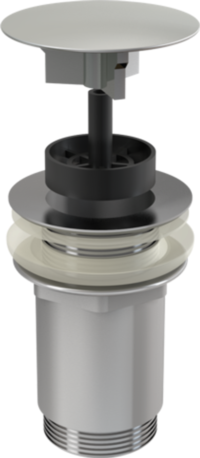 Водослив A396 для умывальника 5/4 цельнометаллический с большой пробкой, для умывальников без перели