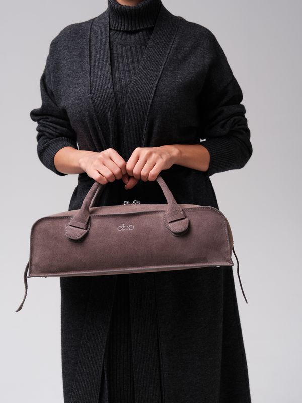 Замшевая сумка багет Doxie DBR 31157 темно-серый