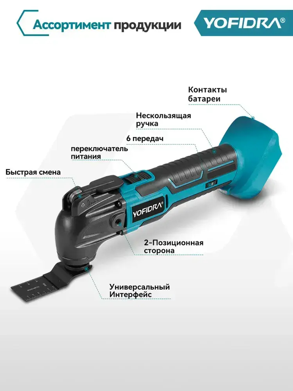 Многофункциональный инструмент реноватор YOFIDRA в кейсе Вихрь по дереву и металлу по пластмассе / шлифование и полировка