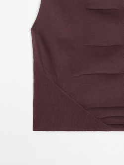 Massimo Dutti Хлопковый топ без рукавов, бордовый