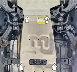 защита КПП. 5 мм, Алюминий. для Toyota Land Cruiser Prado 250 2023-н.в., Motodor.32533