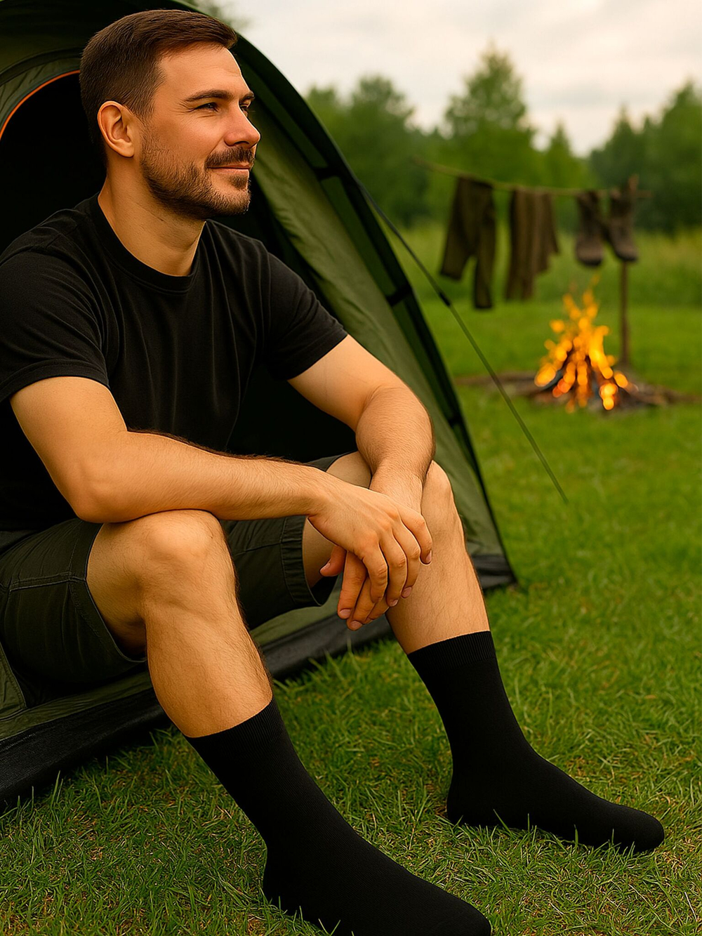 Водонепроницаемые носки KaiRox Ultra Thin Crew L (43-46), черный