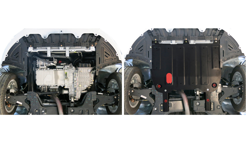 Защита картера и КПП АвтоБроня для Chery Arrizo 7 (V - 1.6) 2014-2016, штампованная, сталь 1.8 мм, с крепежом, 111.00914.1