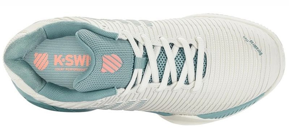 Детские теннисные кроссовки K-Swiss Hypercourt Express 2 HB JR - blanc de blanc/nile blue/desert flower