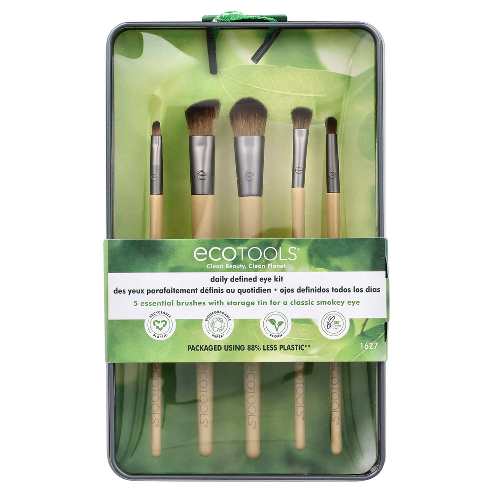 EcoTools, Daily Defined Eye Kit, набор из 5 предметов и баночка для хранения