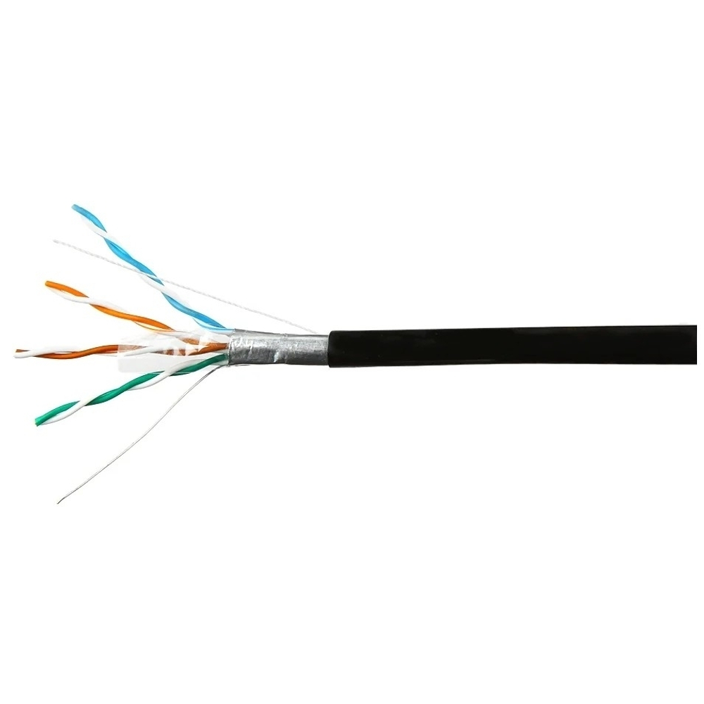 Витая пара SkyNet Кабель Premium FTP outdoor 4x2x0,51 на тросу, медный, FLUKE TEST, кат.5e, однож., 100 м, box, черный [CSP-FTP-4-CU-OUTR/100]