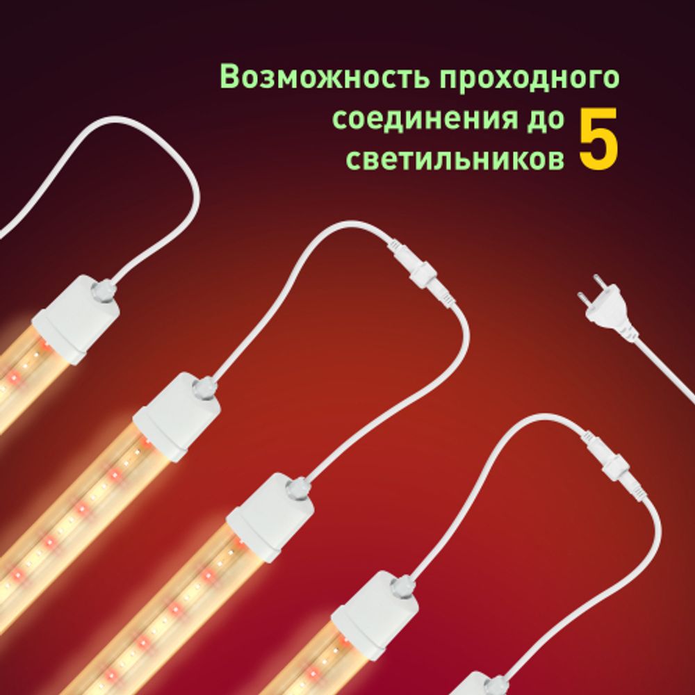 Светильник для растений, фитолампа светодиодная линейная ЭРА FITO-24W-Ra90-N полного спектра 24 Вт | Линейные фито светильники