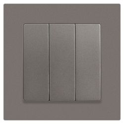 Выключатель Intro Accent 6-106-09 тройной, 10А-250В, IP20, СУ, AL/CU, титан