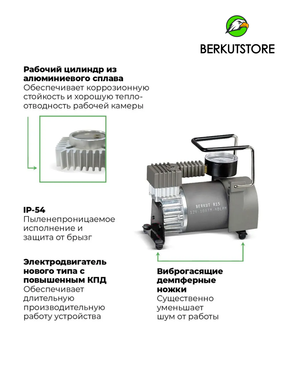 Автомобильный компрессор BERKUT R15